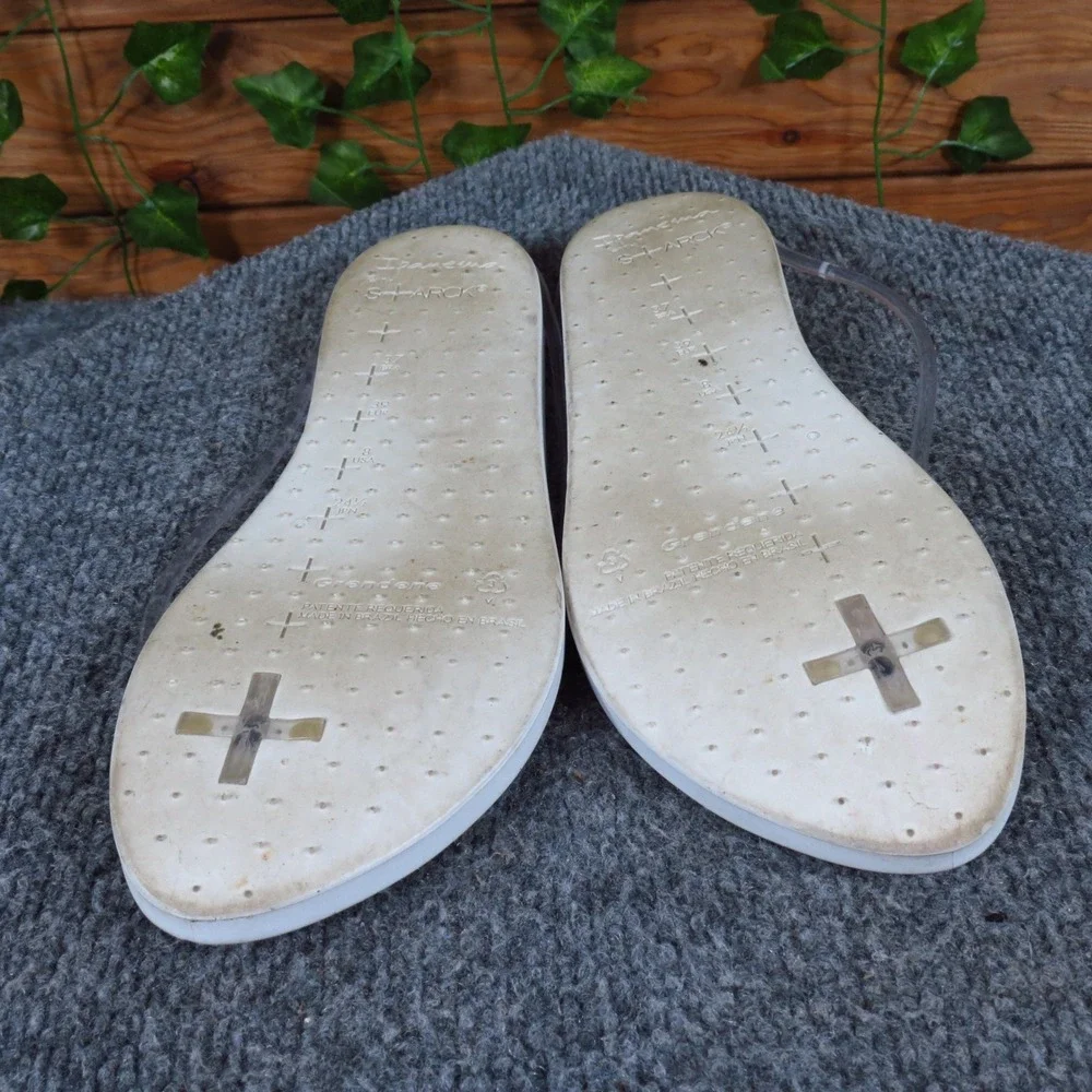 Ipanema Philippe‎ Starck Women Sandal Size 8 Casual Beach Flip Flop White Clear